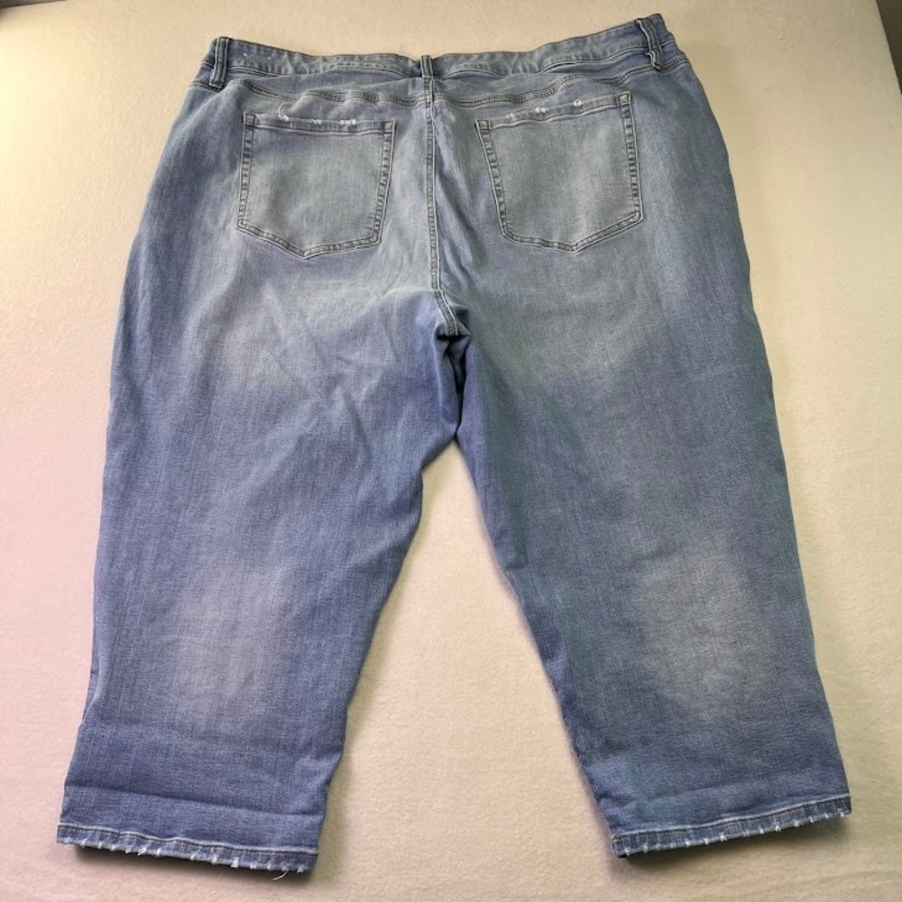 Lane Bryant Capri Jeans Womens Plus Sz 28 Blue Mid Rise Boyfriend Flex Waistband - Picture 6 of 7